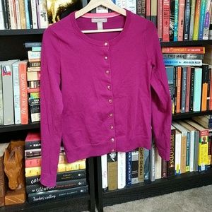 Banana Republic Purple Merino Wool Cardigan